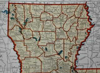 Vintage 1942 World War WWII Atlas Map of Louisiana & Kentucky & Tennessee L@@K 3