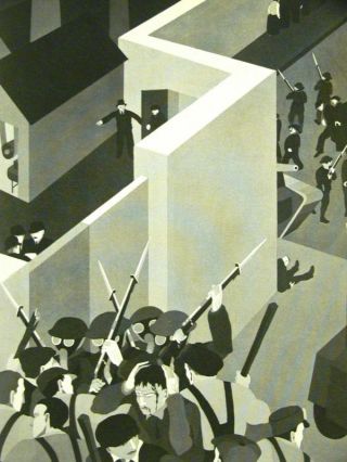 John Vassos Workers Slaves 1935 Art Deco Print Matted
