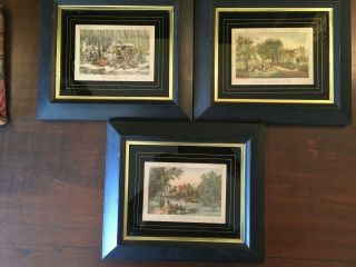 Set Of Framed Currier And Ives American Homestead Lithographs