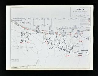 West Point Wwii Map 5th Corps D - Day Operations Omaha Beach Infantry Assault 1944