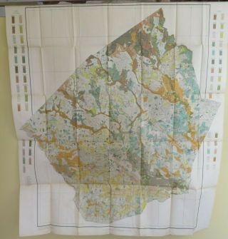 1911 Antique Color Map Johnston County North Carolina Clayton Selma 37x42 0466