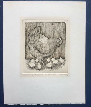 Susan Hunt - Wulkowicz Etching - Hen And Chicks,  1978 (1/50)