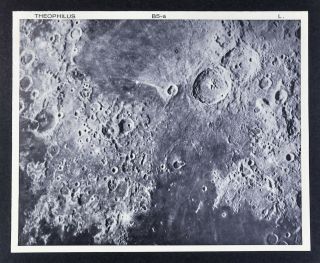 1960 Lunar Atlas Moon Map Photo Map - Theophilus B5 - - A Lick Observatory - Crater