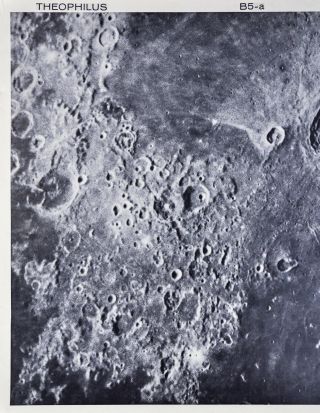 1960 Lunar Atlas Moon Map Photo Map - Theophilus B5 - - a Lick Observatory - Crater 2