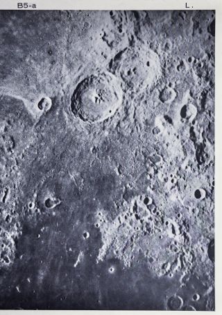 1960 Lunar Atlas Moon Map Photo Map - Theophilus B5 - - a Lick Observatory - Crater 3