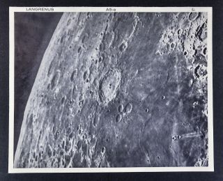 1960 Lunar Atlas Moon Map Photo Map - Langrenus B5 - A Lick Observatory - Craters