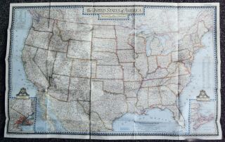 National Geographic United States Of America Map June 1951 41 X 26 Inches