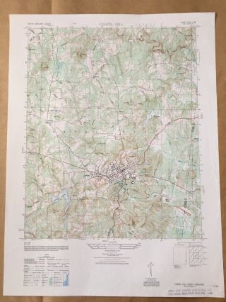 Chapel Hill,  Nc 1948 Vintage Army Map Service 22 X 29 Topo Map.