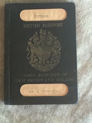 Vintage Passport British United Kingdom Of Great Britain And Ireland