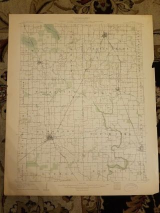 22x29 1906 Usgs Topo Map El Dorado,  Illinois Ridgway Omaha Gossett Norris City