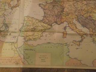 1939 Map Of Europe And The Mediterranean With Inserts Far East Libya And Egypt