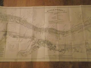 1930 Liverpool Map Of River Mersey From Rock Lighthouse To Garston