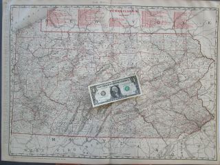 Pa Xl 1901 Pennsylvania State Railroad Map Business Railways 1900s Strasburg
