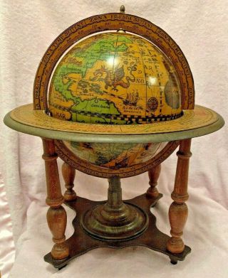 Vintage Zodiac Astrology Desktop Globe Made In Italy Old World Style World Globe