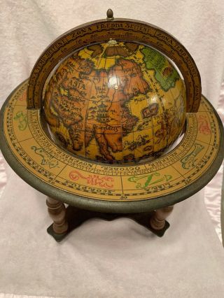 Vintage Zodiac Astrology Desktop Globe Made In Italy Old World Style World Globe 5