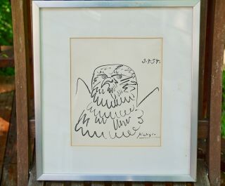 Pablo Picasso Lithograph Silk Screen Print of an Eagle or Owl C1954 3