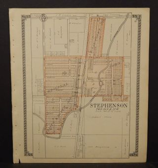 Michigan Menominee County Map Stephenson Township Dbl Side 1912 K17 78
