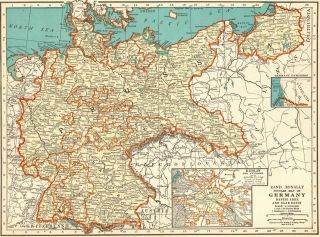 1937 Antique Germany Map Prussia Map Vintage Map Of Germany Wall Art 6420