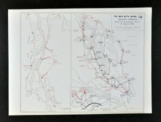 West Point Wwii Map War Japan Malaysia Battle Of Singapore Muar Kampar Jitra Etc