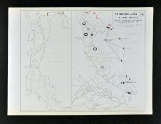 West Point Wwii Map War Japan Malayan Campaign Malaysia Thailand Singapore Asia