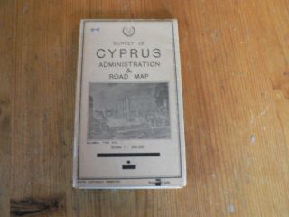 Vintage 1975 Map Of Cyprus Showing Turkish & Greeks Villages Before 2nd Invasion