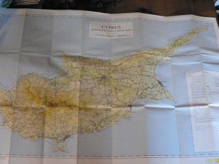 Vintage 1975 Map of Cyprus showing Turkish & Greeks villages before 2nd invasion 4