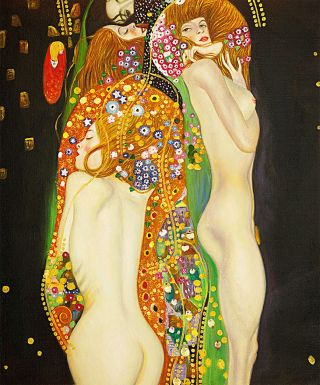 Water Serpents By Gustav Klimt A1,  Quality Canvas Print