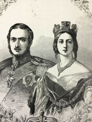 Queen Victoria Prince Albert Royal Portrait Antique Print 3