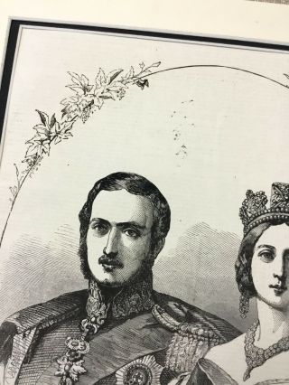 Queen Victoria Prince Albert Royal Portrait Antique Print 4