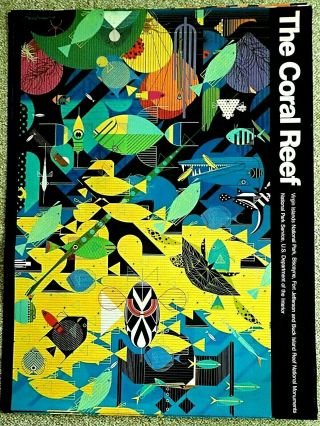 Charley Harper Fine Art Poster Print.  Out Of Print.  The Coral Reef
