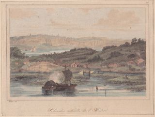 1837 Engraving Jacques - Gérard Milbert: Palisades On The Hudson River