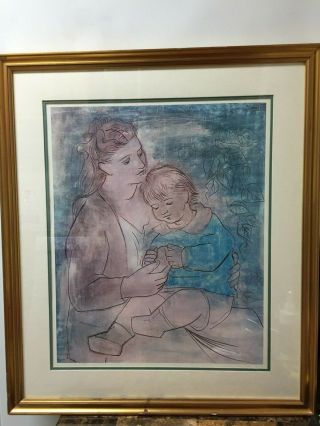 Pablo Picasso,  Mother And Child 1922,  Signed And Framed Print With A