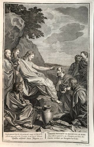 18th C.  Bible Print: John 21: Christ Appear 