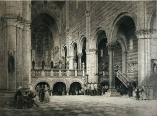 Axel Haig (1835 - 1921) - 1902 Etching,  The Church Of St Zeno At Verona Signed