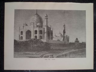 The Taj Mahal Agra India Print 1887