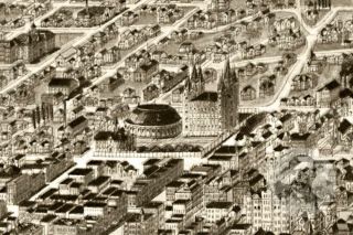 Vintage Salt Lake City,  UT Map 1891 - Historic Utah Art - Victorian Industrial 5
