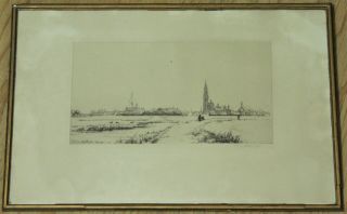 Antique Circa 1923 Etching Signed By French Artist Eugene Bejot (1867 - 1931)