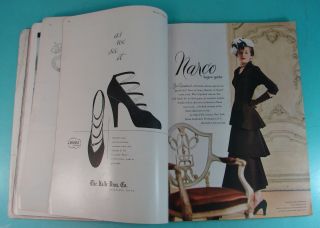 2 Vtg Harper ' s Bazaar Fashion Design Magazines September 1948 & December 1949 5