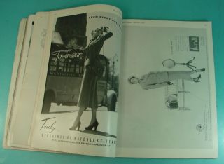 2 Vtg Harper ' s Bazaar Fashion Design Magazines September 1948 & December 1949 6