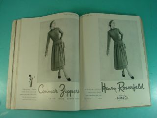 2 Vtg Harper ' s Bazaar Fashion Design Magazines September 1948 & December 1949 7