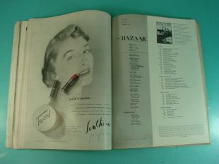 2 Vtg Harper ' s Bazaar Fashion Design Magazines September 1948 & December 1949 8