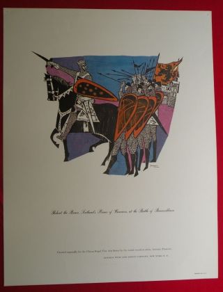 1950s Vtg Chivas Regal Fine Arts Robert The Bruce Print Poster Scotch Frasconi