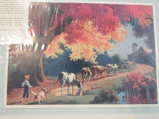 Paul Detlefsen Close Of The Day Vintage Print Boy Dog Cows Farm