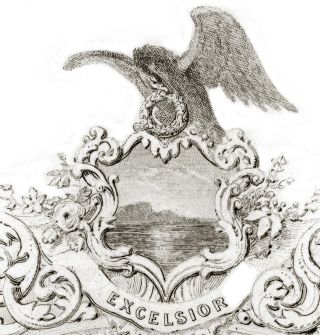 GEORGE WASHINGTON Cartouche engraving Excelsior magnificent Stuart 4