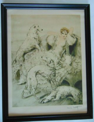 Louis Icart " Symphony In White " Art Print Framed 13 X 17 Artist Signed Art Deco