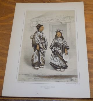 1856 Print/commodore Perry/portrait Of Mother & Child/simoda,  Japan
