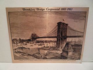 " Brooklyn Bridge Centennial 1883 - 1983 " Metal Sign (8 1/2 " X 12 1/2 ")