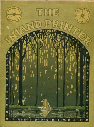 1916 Antique Print Inland Printer Cover Art Nouveau Nymph Gordon Ertz