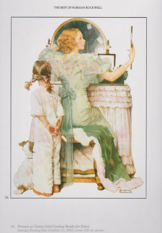 Norman Rockwell - " Girl Getting Ready For Date " Post Cover 1933 - - Art Print