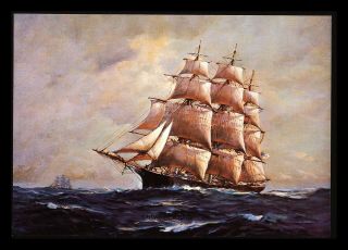 " Outward Bound " Sailing Ship At Sea Calendar Art Print By Frank Vining Smith